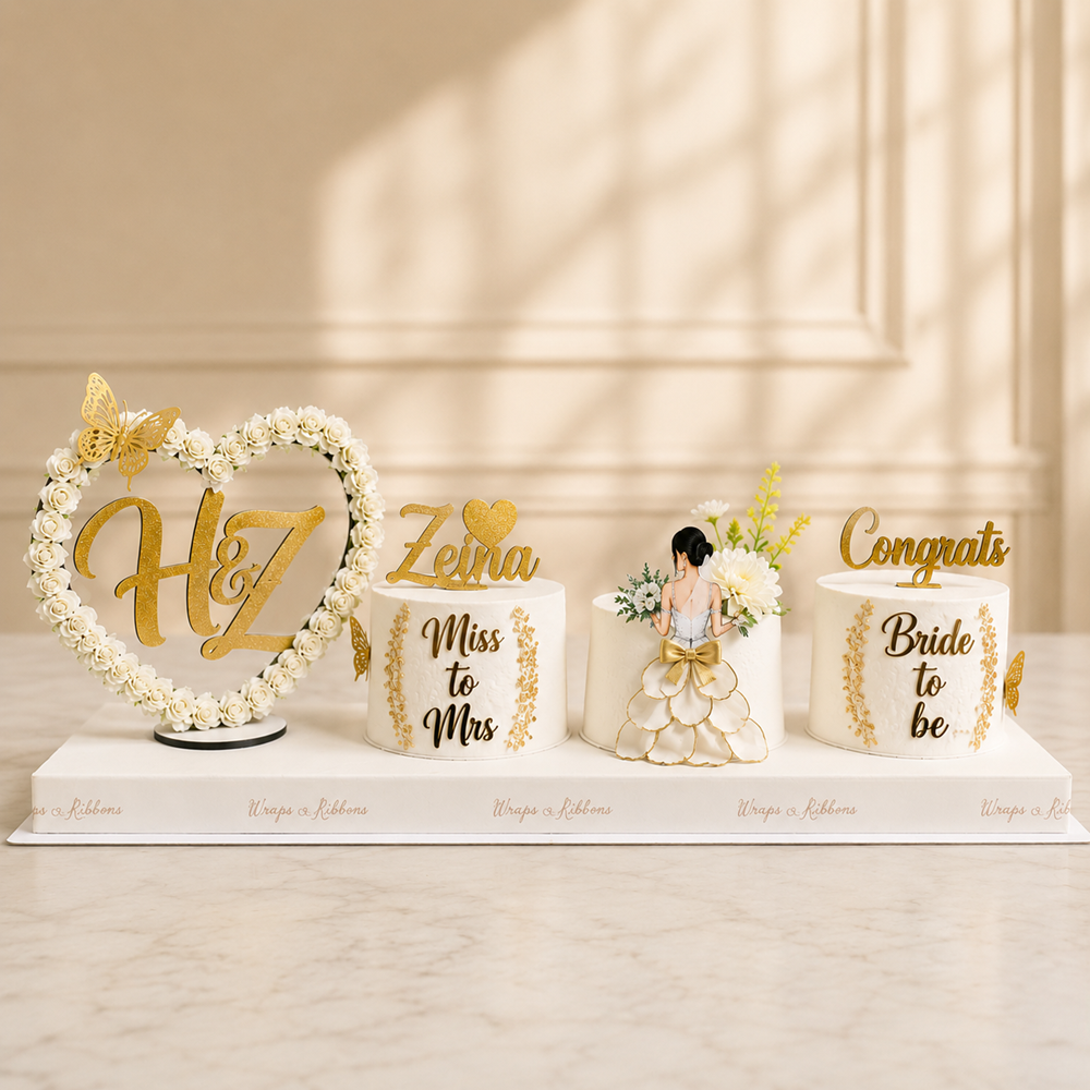 Bridal Package – Heart & 3 Mini Cakes
