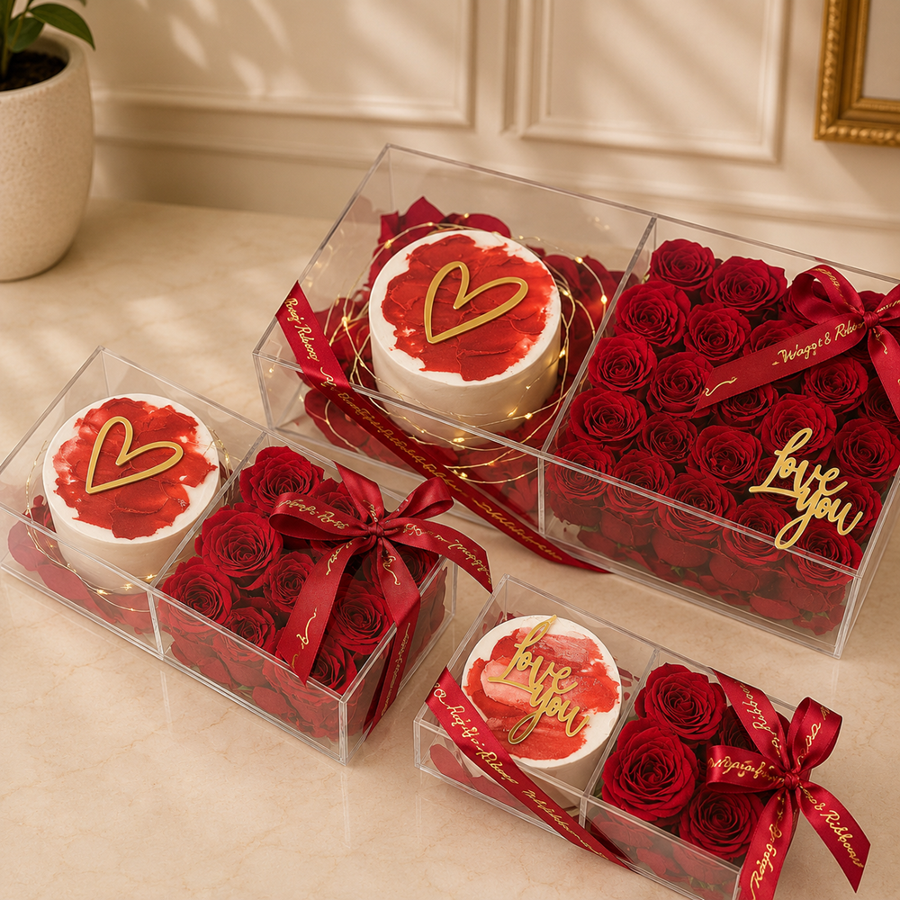 Plexi Boxes (Flowers & Cake)