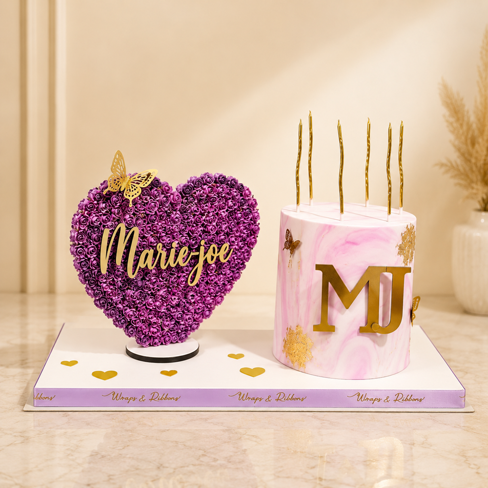 Flower Heart & Big Cake (10-15 Persons)