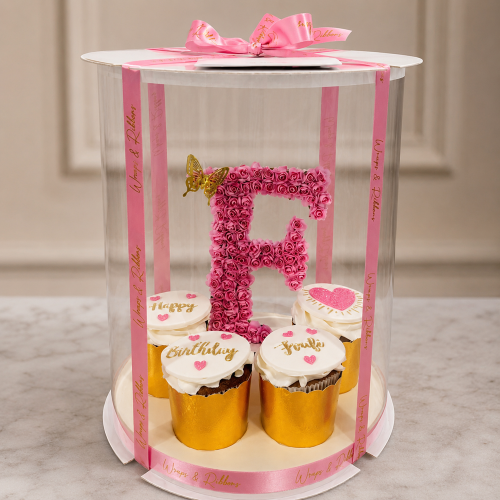Flower Letter & Cupcakes