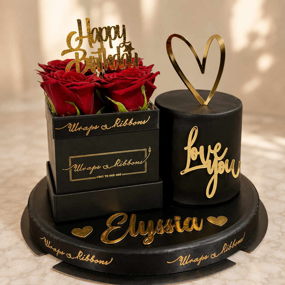 Mini Cake & Flowers Bundle – For Him