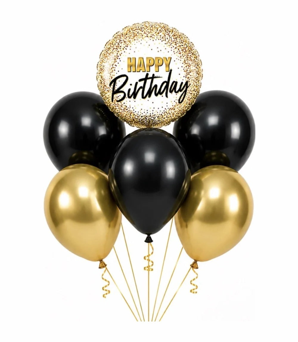 Birthday Balloons Bundle – Black & Gold