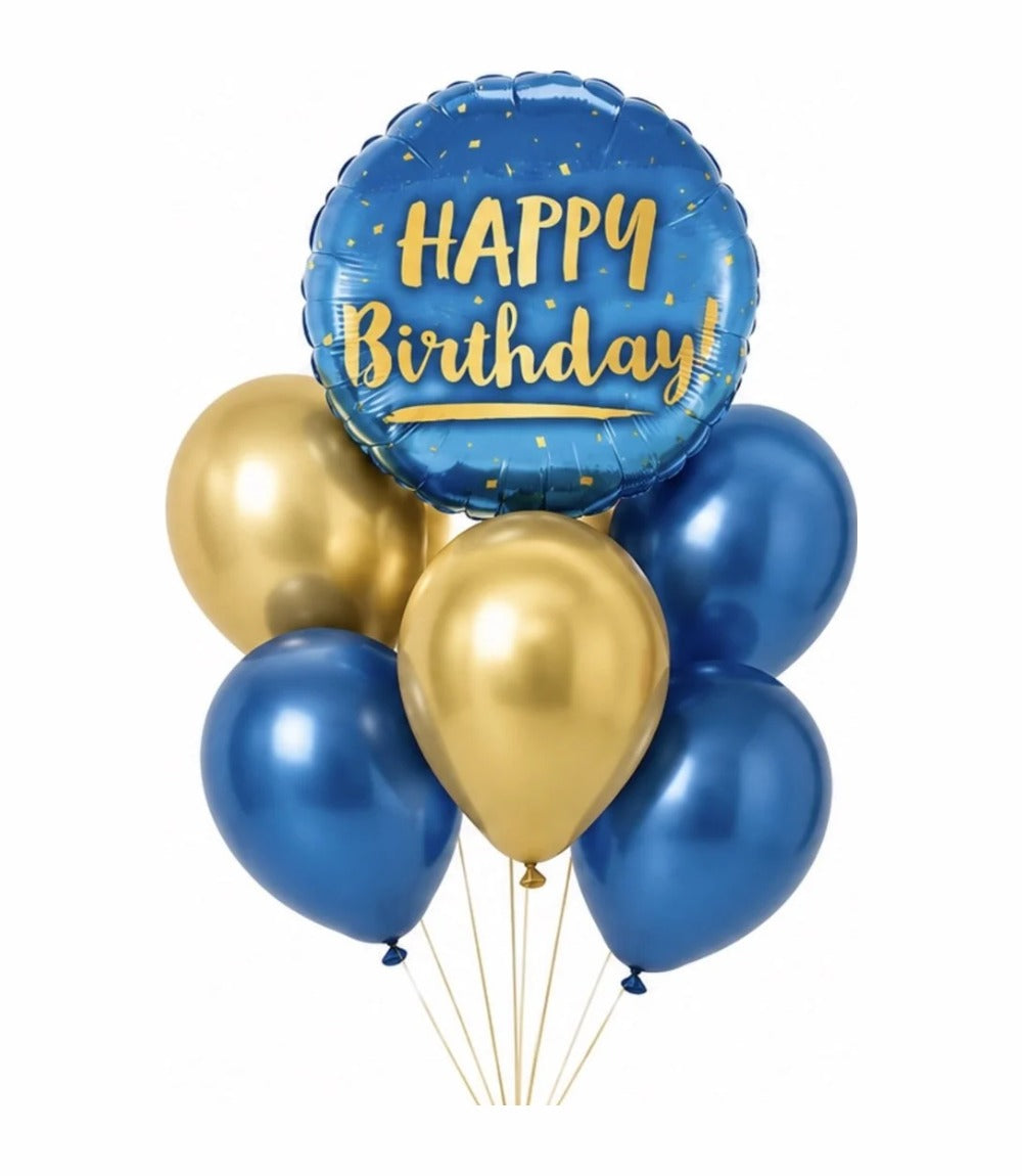 Birthday Balloons Bundle – Blue & Gold