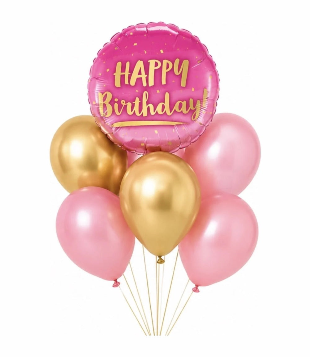 Birthday Balloons Bundle – Pink & Gold
