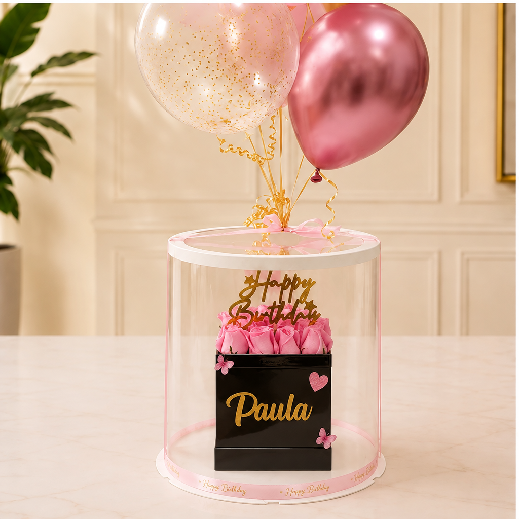 roses box medium – Black Pink