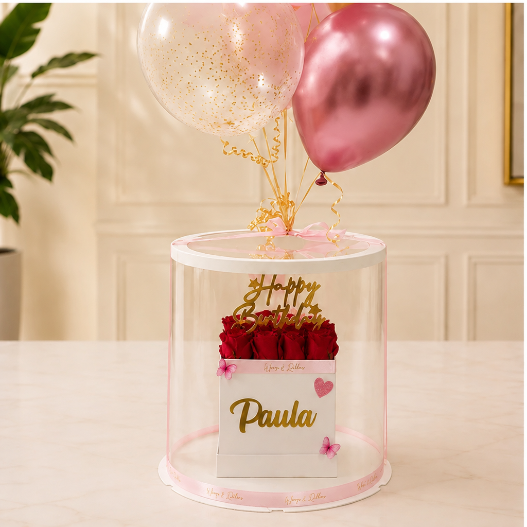 roses box medium – White Red