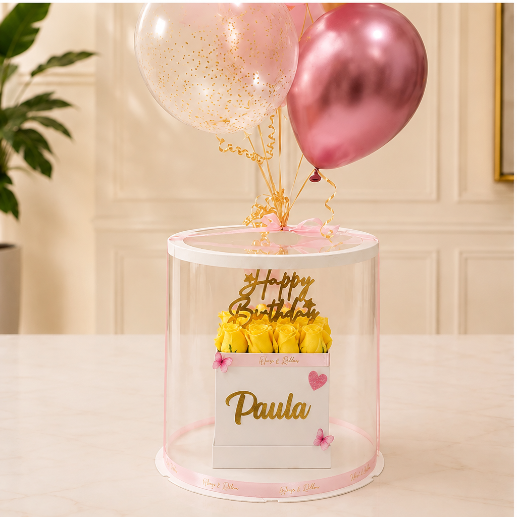 roses box medium – White Yellow