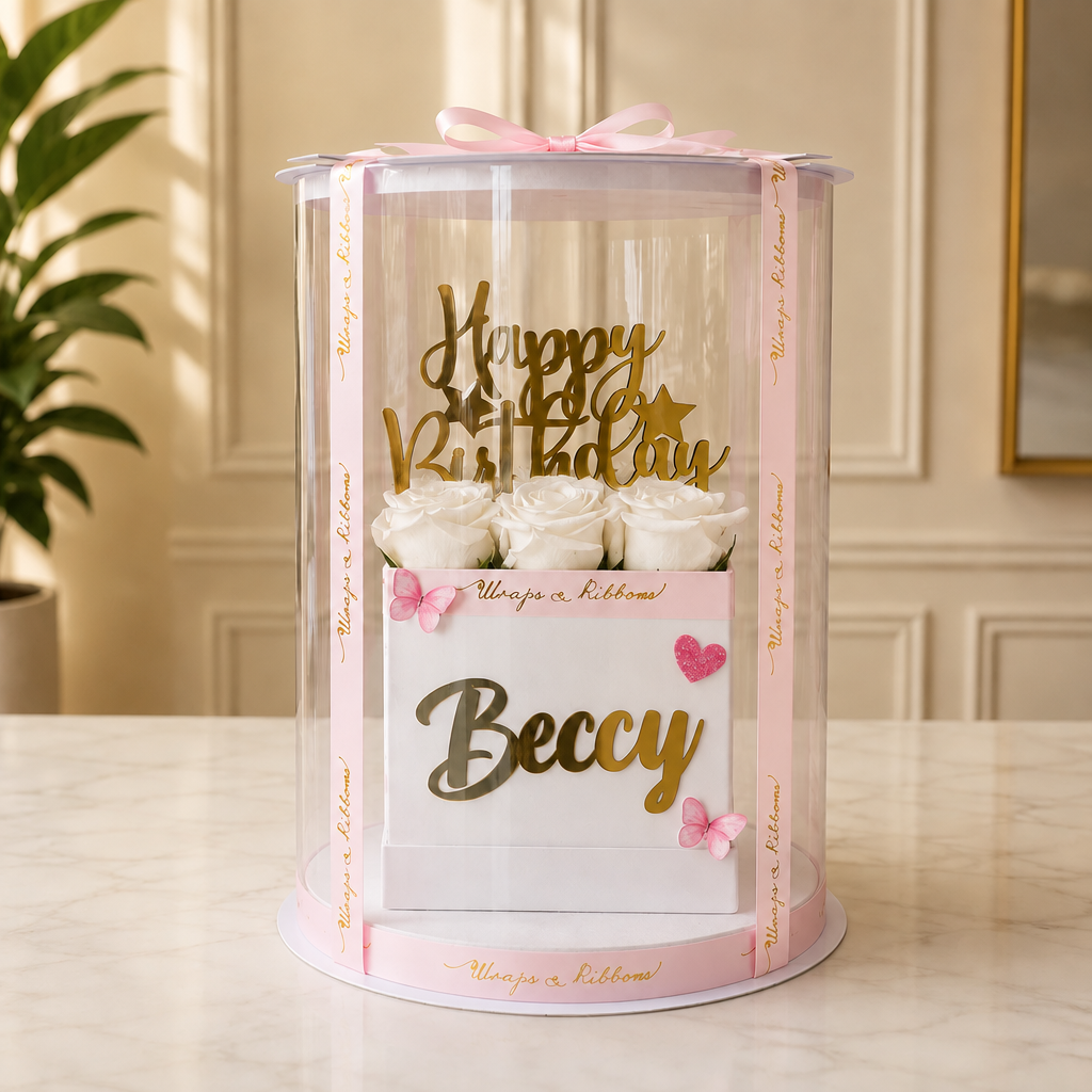 roses box small white box – White